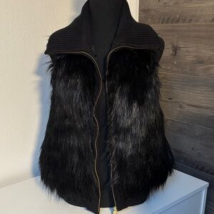 Michael Kors Collection Black Faux Fur Jacket